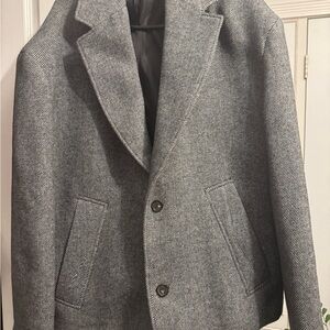 Gray Vintage Herringbone Blazer by Zara Size XL